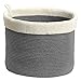 InterDesign Ellis, Hand Knit Round Bin for Towels, Blankets, Handbags, Clothing - Large, Gray/Ivory
