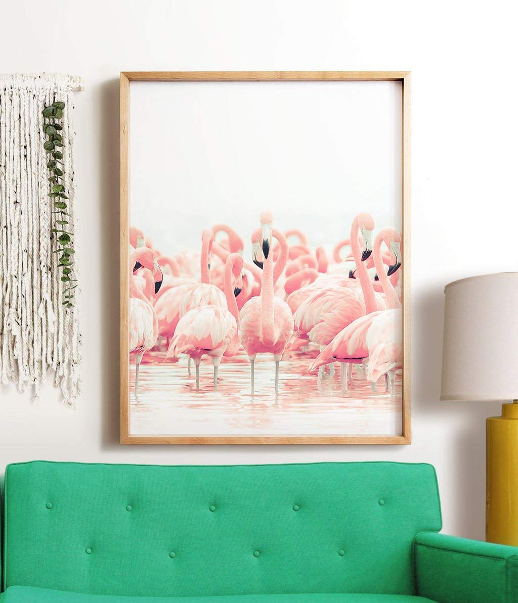 Bestofbharat Tropical Wall Art Flamingos Print Pink Decor Nursery Wall Art Tropical Decor Animal Print Bird Print Large Artwork Amazon In Home Kitchen
