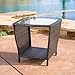Easton Outdoor Brown Wicker Accent Table