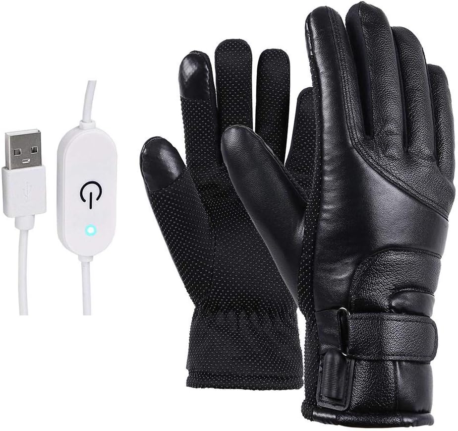 Motorcycle Temperature Control Electric Gloves Touchscreen Ski Riding Hand Five Fingers Heating Thick Warm Waterproof Reflective Duty Gloves Electric Car Heating Gloves