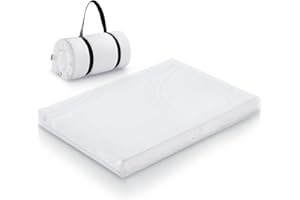 Ustenroya Pack and Play Mattress 38x26 inch Portable Crib Mattress for Travel, Memory ＆ High Density Foam for Toddle ＆ Baby, Dual Side Use, Removable & Machine Washable Cover