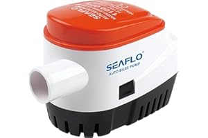 SEAFLO 06 Series Automatic Submersible Bilge Pump - 1100 GPH, 12V, 1-1/8"" Outlet, 4-Year Warranty! Built-In Float Switch, Snap-Off Strainer, Compact for Marine Boat Yacht, CE & Rohs Certified
