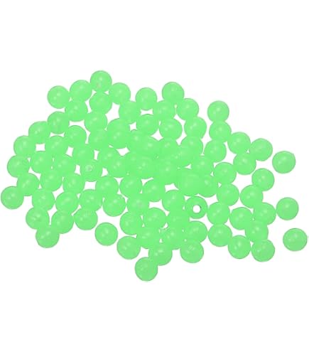Unique Bargains Luminous Fishing Beads, Soft Plastic Glow Fishing Bait Eggs Rig Bead Tackle Tools 5mm