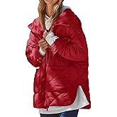 Dyexces Womens Quilted Puffer Jacket Hooded Long Sleeve Zip Up Winter Coat Lightweight Warm Jackets with Pockets