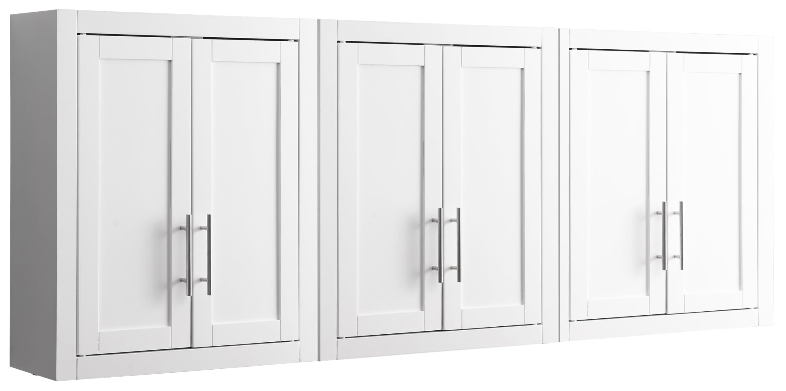 Crosley Furniture Savannah 3-Piece Wall Storage Cabinet, Cabinets for Laundry, Bathroom, Kitchen, White Image