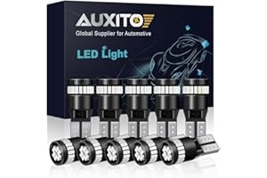 AUXITO 194 LED Light Bulb, Ultra Blue 168 2825 W5W T10 Wedge LED Replacement Bulbs Error Free for Car Powersport Accessory Dome Map License Plate Dashboard Lights (Pack of 10)