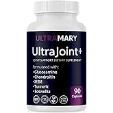 Ultra Mary Glucosamine Chondroitin MSM and Turmeric Supplement – Joint Support Supplement for Women and Men with Boswellia and Chondroitin Sulfate for Joint Health Mobility & Flexibility – 90 Capsules