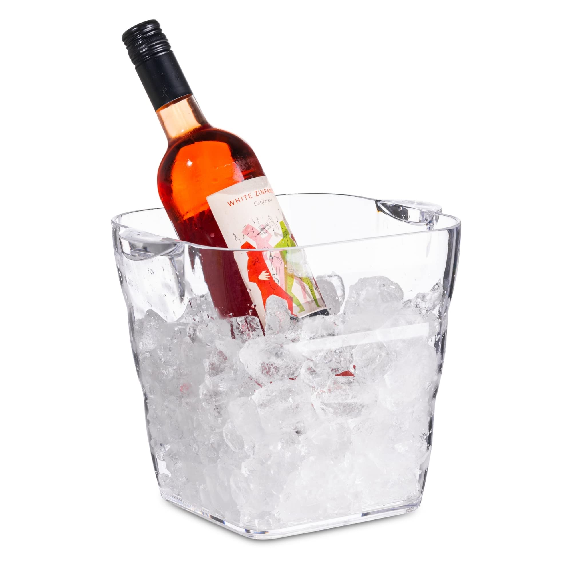 bar@drinkstuff Glacier Acrylic Tower Wine Bucket - Plastic Champagne Cooler Drinks Pail Party Tub