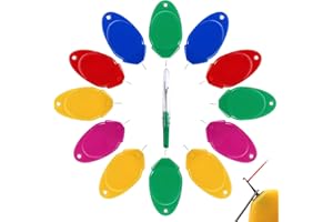 12 Pcs Needle Threaders for Hand Sewing – Plastic Needle Threader Tool, Easy-to-Use for Sewing, Embroidery, Cross-Stitch, and