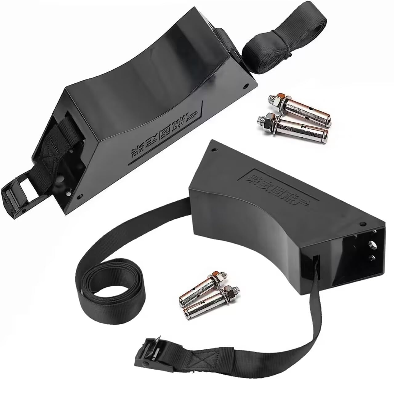 Cylinder Wall Mounted Bracket,Heavy Duty Nitrogen Tank Propane Tank Holder with SUS 304 Screws & 59 Inch Strap Supported 4"-12",2 Pack(Black)