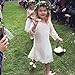 Flower Girl to crus Dress, Lace Dress 3/4 Sleeve Dress (White, 6-7 Years)
