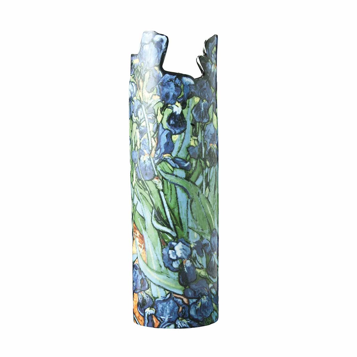 John Beswick SDA02 22 x 8 cm Van Gogh Irises Silhouette D'Art Vase, Multi-Colour