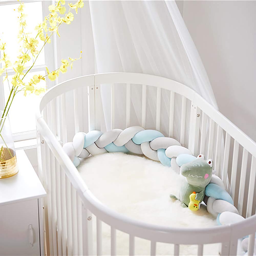 infant soft pad braided crib bumper knot pillow cushion cradle decor for baby girl and boy