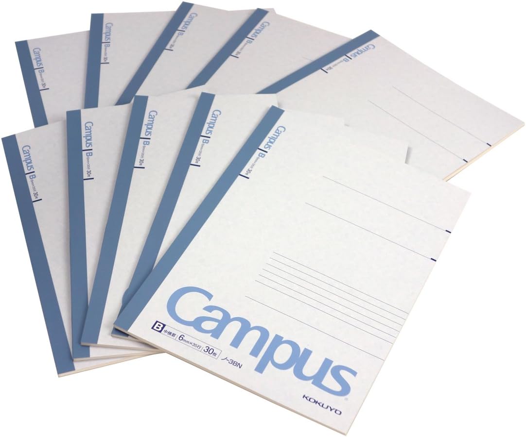 KOKUYO [SET of 10 Campus Notebook Semi-B5 179×252mm / 6mm-Ruled / 30 Pages Notepad Smooth Writing by 3BN10 from Japan - Image 3