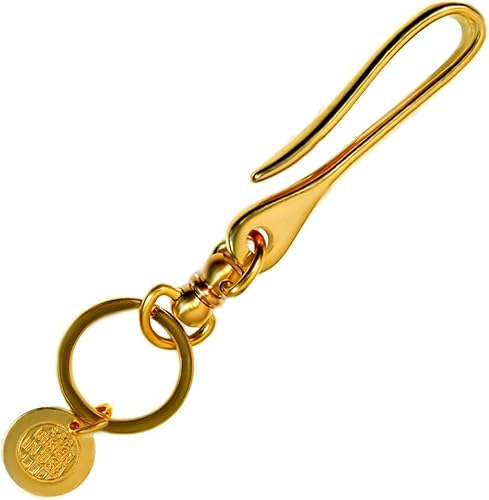 Amazon Usa アメリカン デザイン フック バイカー キーホルダー キーチェーン 真鍮 ブラス 無垢 ウォレットチェーン L Amoky 001 キーホルダー 通販