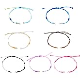 Bestewelry 14Pcs Adjustable Nylon Cord Bracelets Gradient Color Braided Cord Bracelets 7 Colors DIY Friendship Bracelet Making Set for Jewelry Making Party Favor Present