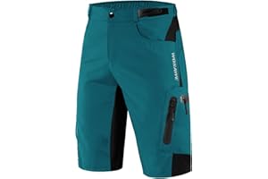WOSAWE Men's Baggy Cycling Shorts Quick Dry Mountain Bike Bottoms MTB Shorts with 7 Pockets