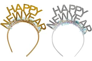 BinaryABC Happy New Year Headband Tiara,2026 New Years Eve Party Supplies,New Years Party Favors,2Pcs