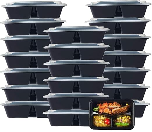 NutriBox - Pack de 20 recipientes de plástico con tapa para ...