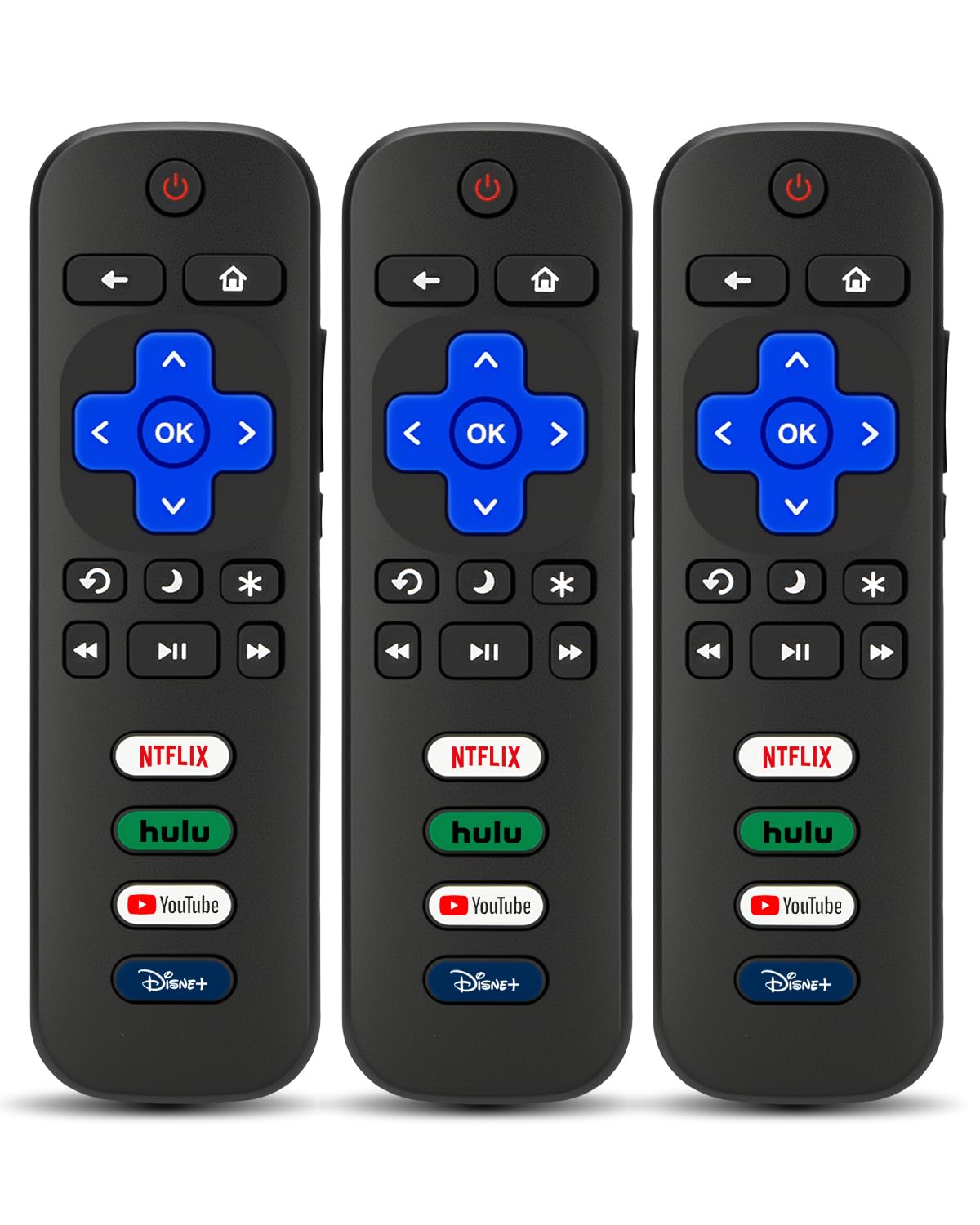 Photo 1 of (Pack of 3) Replacement Remote Control for Roku TV, Compatible with TCL Roku/Onn Roku/Hisense Roku/Westinghouse Roku/Sharp Roku/Philips Roku Smart TV