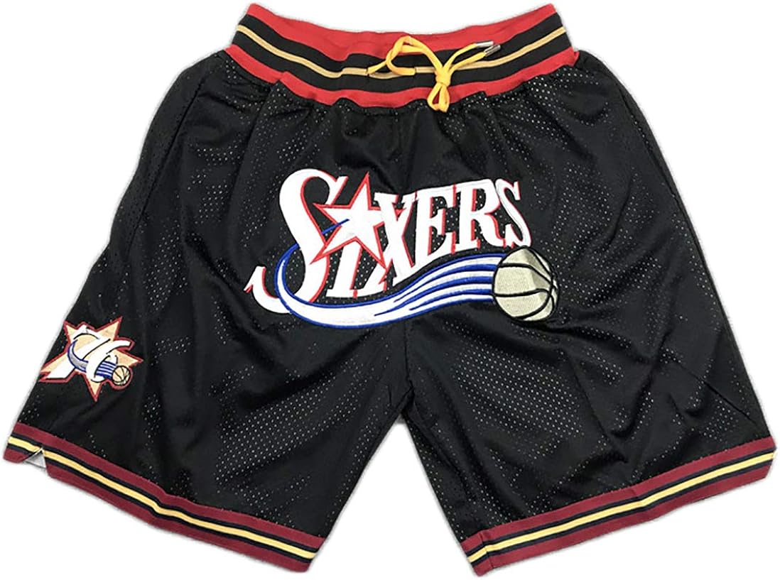 Retro Basketball Shorts Philadelphia 76ers Herren bestickte