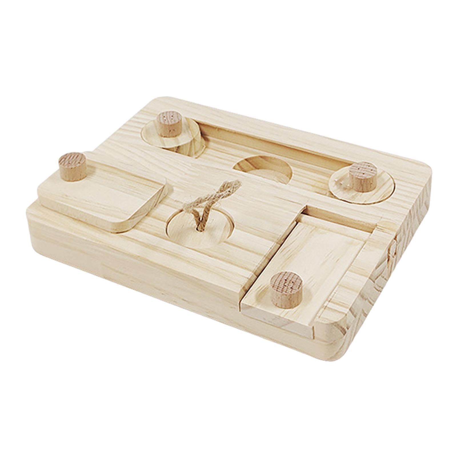 Sharplace Foraging Toys, Interactive Hide Treats Toys Puzzle Toy, Wooden Interactive Enrichment Toys for Guinea Pigs, Hamsters, Rabbits, Chinchilla and Other, E