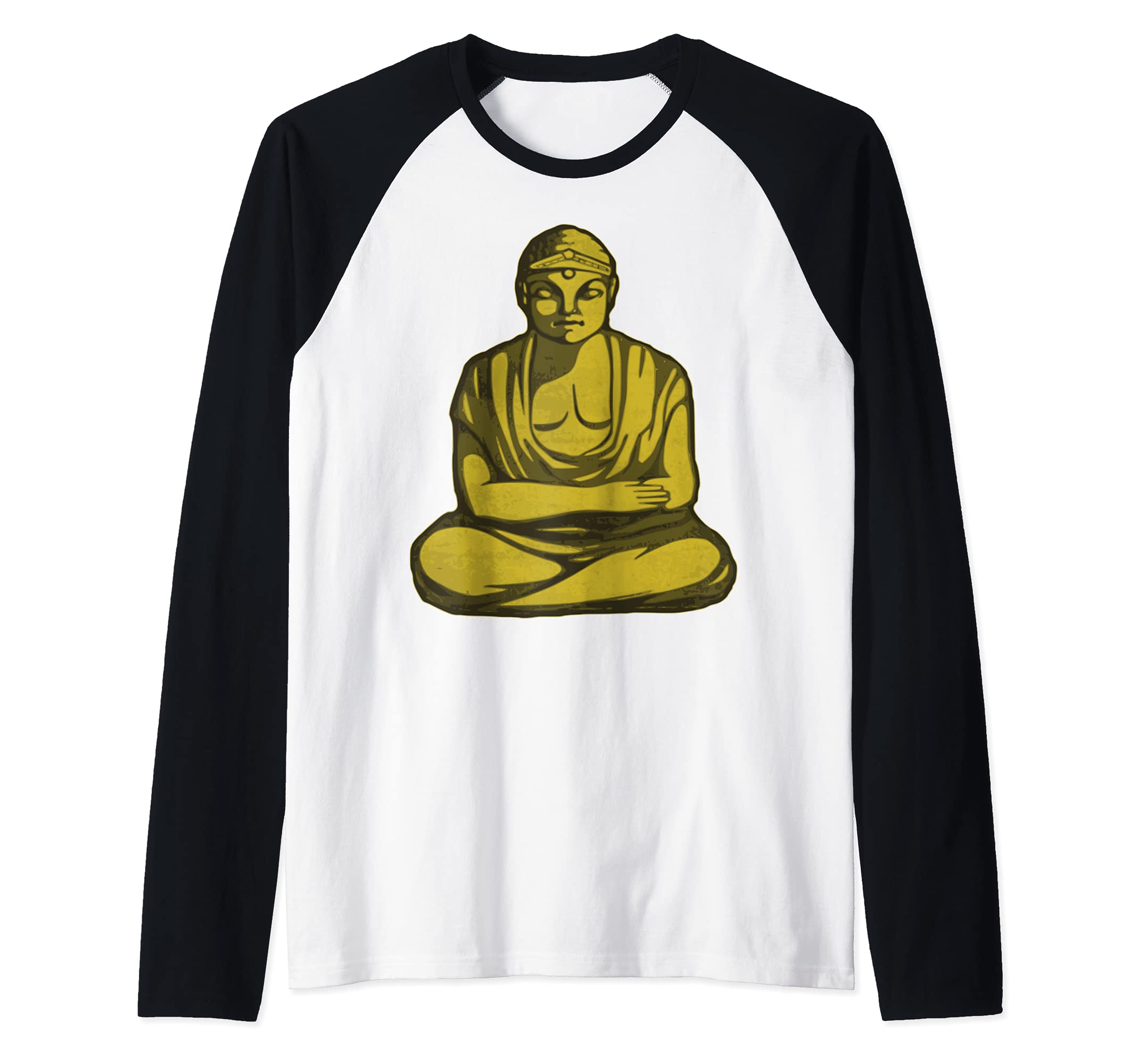 Buddha Meditating Raglan Baseball Tee