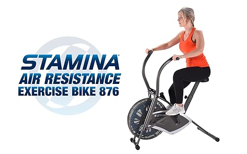 Stamina Air Resistance Bike 876 Smart Workout App, No