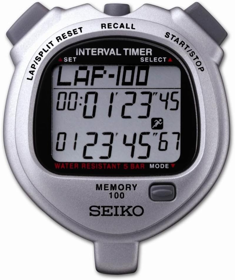 Amazon 100 Lap Memory Stopwatch for Interval Training by Seiko