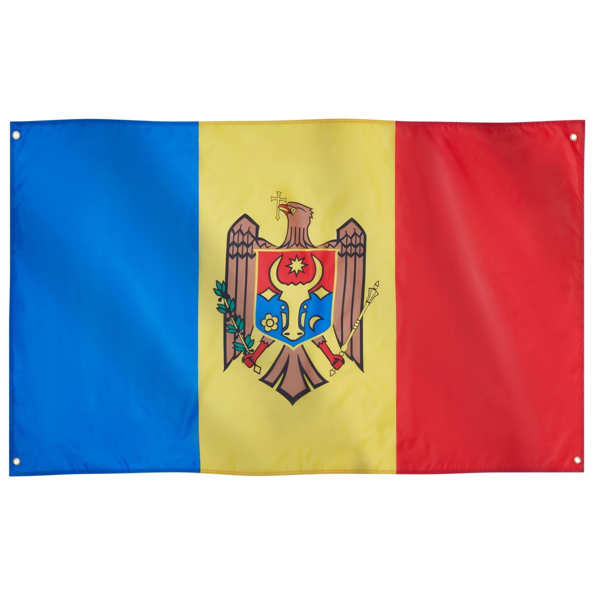 Runesol Moldova Flag, 91x152cm, 3ft x 5ft, 4 Grommets, Eyelet In Every Corner, Moldovian Flags, Republic of Moldova Republica, Steagul Moldovei, Premium Flags, Inside, Outside, Vivid Colours — image 1