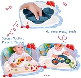 Vicloon Baby Suction Plate Dark Blue Silicone Non Slip Divided Plate view 5