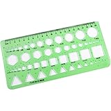 Plantilla de Dibujo Técnico - Símbolos de Círculos Cuadros Hexágonos