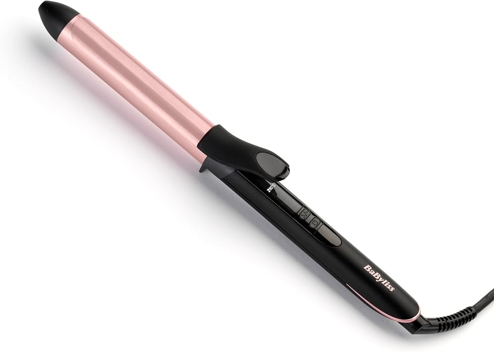 BaByliss Rose-Quartz 25mm Curling Tong Ceramic 160-210C Pink Black C451U