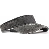 ANDICEQY Retro Ripped Sun Visor Hat, Baseball Sun Visors for Women and Men | Adjustable Sun Visor Hats, Lightweight &amp; Breathable, Cotton Empty Top for Running, Tennis, Golf, Outdoor Sports and Beach