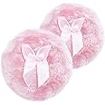 Large Fluffy Powder Puff, Body Cosmetic Powder Puff, Soft Face Body Powder Puff for Baby& Kid& Adult (4 Inch, Pink)
