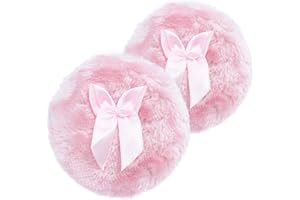 AURASIN Large Fluffy Powder Puff, Body Cosmetic Powder Puff, Soft Face Body Powder Puff for Baby& Kid& Adult (4 Inch, Pink)