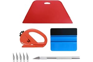 WEDFEIR Wallpaper Smoothing Tool Kit ， Multi-function 9 Pcs Tools Set for Wallpaper Trimming Ceiling Woodwork Vinyl Wrap Window Tint or Glass Film.