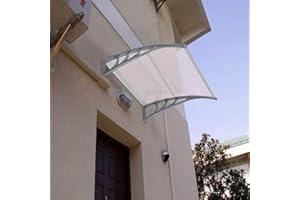 AFFAVON 40"x40" Window Awning Exterior, Awnings for Doors，Polycarbonate Cover Entry Door Outdoor Patio Awning Canopy, Front Door Overhang Awning for Sun Shutter, UV, Rain and Snow Protection