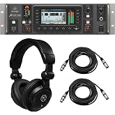 Behringer X32 Rack 40-Input 25-Bus Digital Rack Mixer, Bundle with Turnstile Audio Headphones, 2x XLR M To F Cable