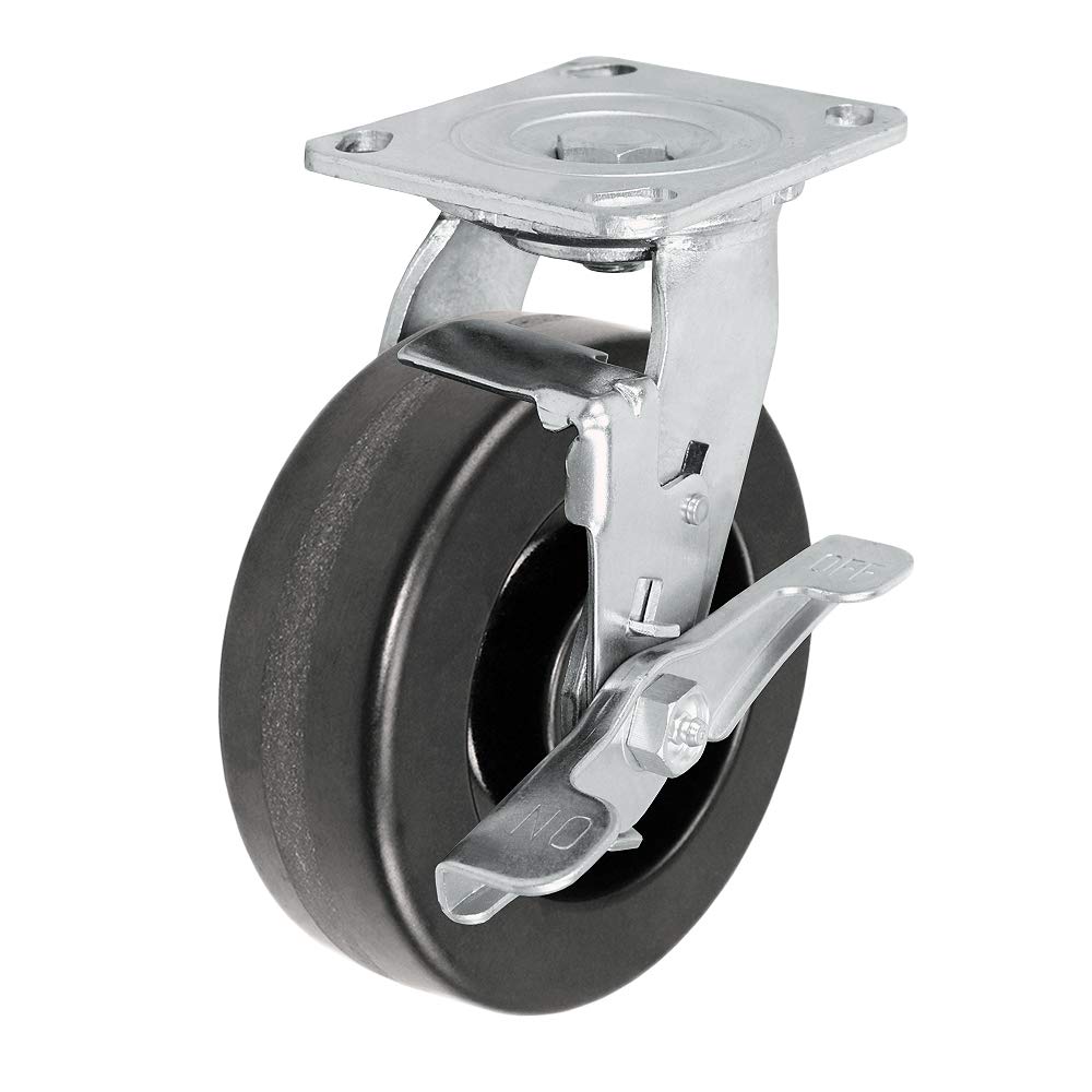 6" x 2" Heavy Duty Toolbox Caster Set of 4 with Phenolic Wheels, 4, 800 lbs Capacity per Set of 4, 2 Swivels with Locking Brakes and 2 Rigid Casters, CasterHQ Brand: Industrial & Scientific