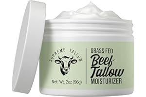 PEAK PERFORMANCE Supreme Tallow - Grass Fed Beef Tallow Moisturizer For Sensitive Skin. Unscented Ultra High Purity Whipped Tallow Balm. 2-In-1 Face Cream And Body Lotion For Dry, Damaged, Or Sensitive Skin Care.