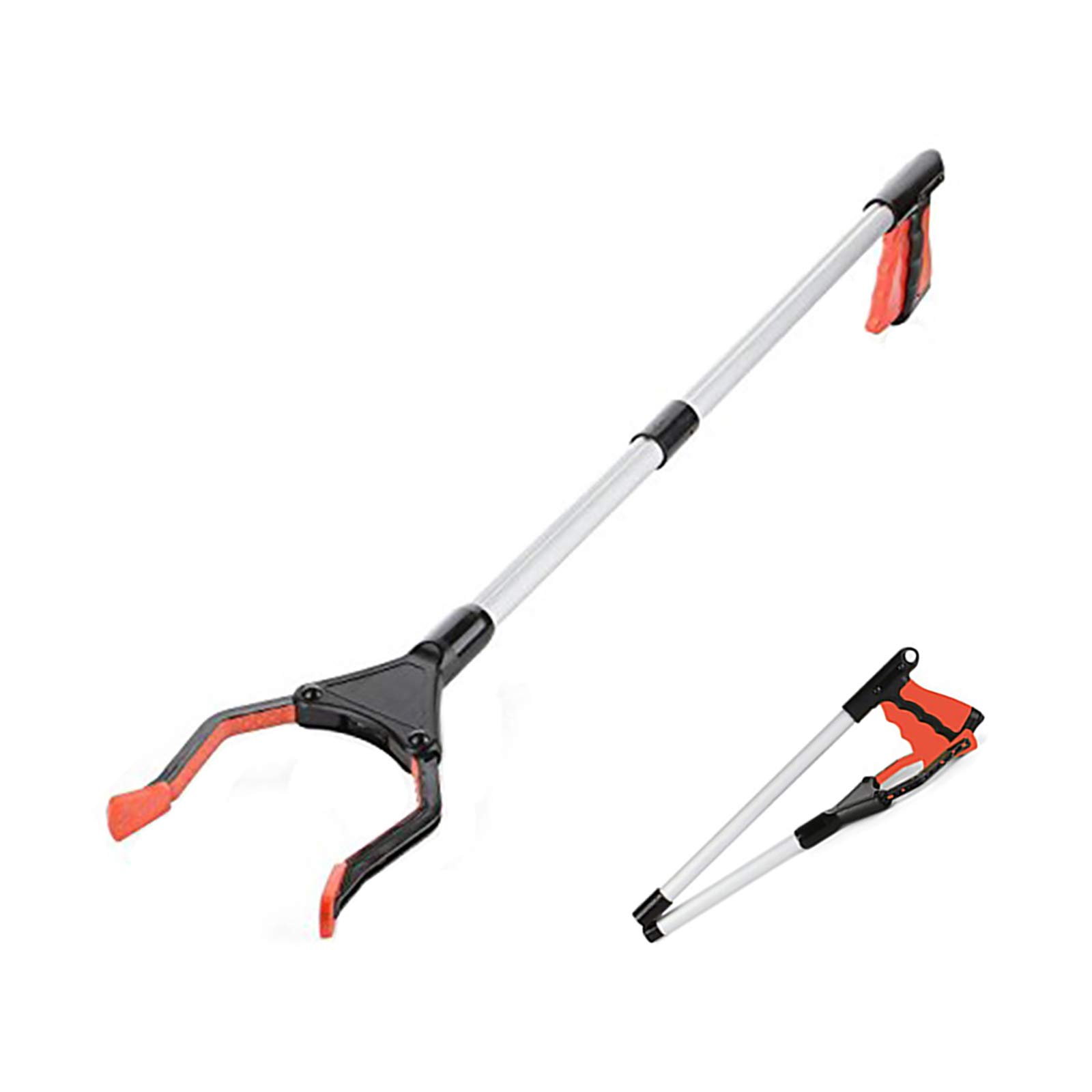 MYCreator 32" Grabber Reacher, Foldable Pick Up Long Arm Reacher Picker Upper Grabber Reaching Assist Tool for Trash Pick Up, Litter Picker, Garden Nabber, Arm Extension (Red)