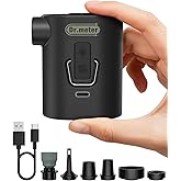 Dr.meter Air Pump for Inflatables, 3600mAh Rechargeable Air Mattress Pump with Camping Light 4.8kPa Fast Inflate Deflate Portable Mini Air Pump for Sleeping Pad, Swimming Ring, Pool Float, Vacuum Bags