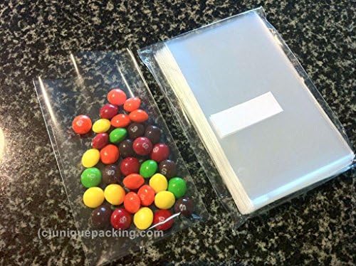 Uiquepacking 200 Piece 2 x 3 (O) Clear Flat Cello/Cellophane Bags