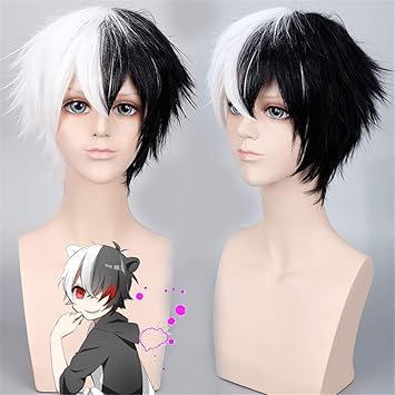 Parrucche Danganronpa Monokuma Cosplay Danganronpa V3 Killing Harmony Dangan Ronpa Anime Capelli Corti Bianchi E Neri Amazon It Bellezza
