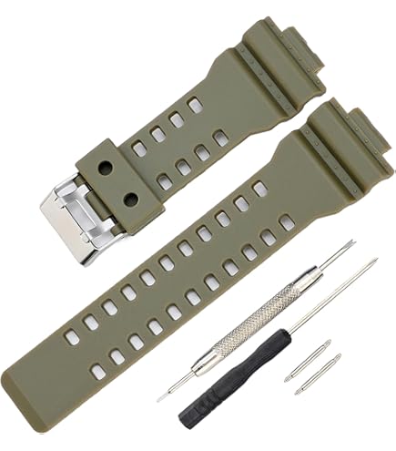 Bracelet De Montre Silicone Noir – Compatible Casio G-Shock (GA, GD, G-8900, GLS-100)