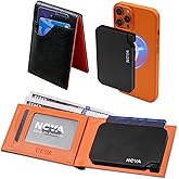 Nova Slim Men Wallet, 2 in 1 Detachable Magsafe Metal Pop Up Card Holders for iPhone(IOS), Minimalist RFID Blocking Wallet with Cash Slot, Birthday Gifts For Man (Black)