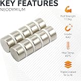 FIRST4MAGNETS N42 Neodymium Magnet 20mm x 10mm 12.1kg Pull Pack 1 view 3