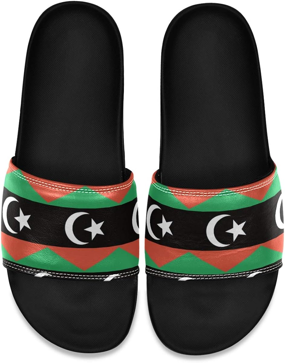 Libya Flag Men's Slide Sandal Amazon.ca Shoes & Handbags