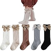 Petrass Baby Girls Infant Knee High Socks, Toddler Socks White Ruffle